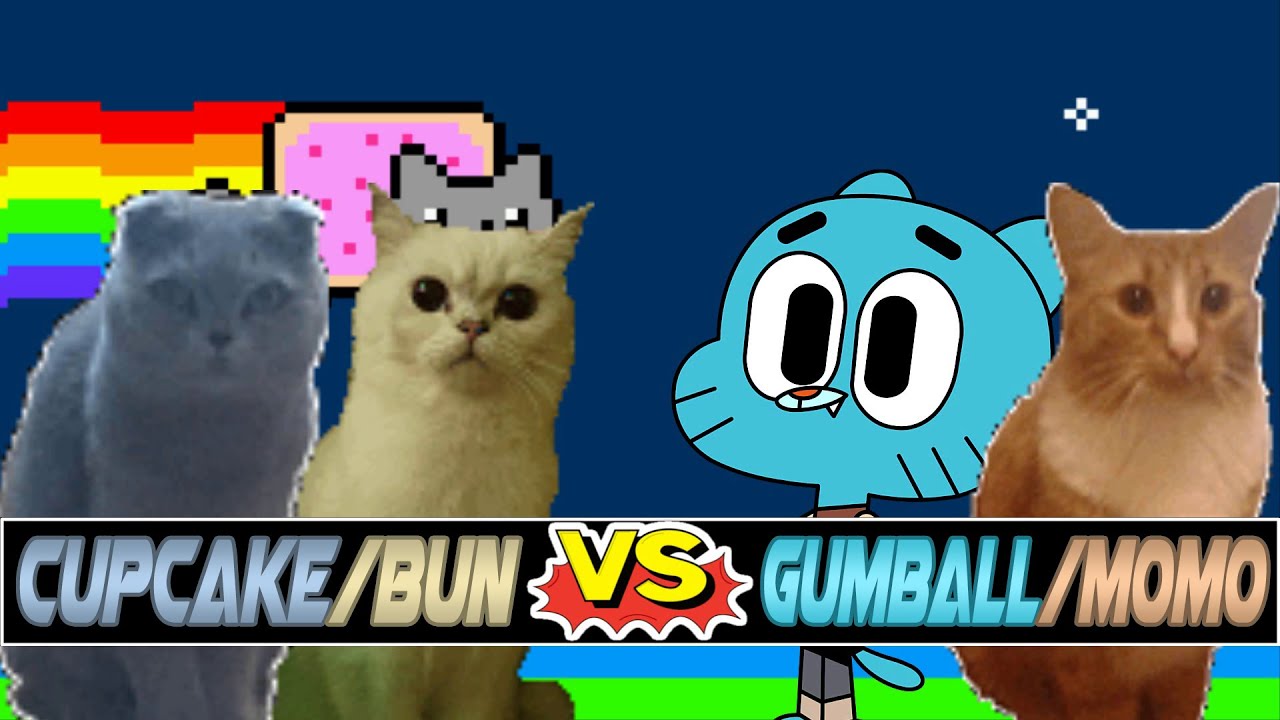 M.U.G.E.N. Battles | Cupcake The Cat/Bun The Cat vs Gumball/Momo The Cat