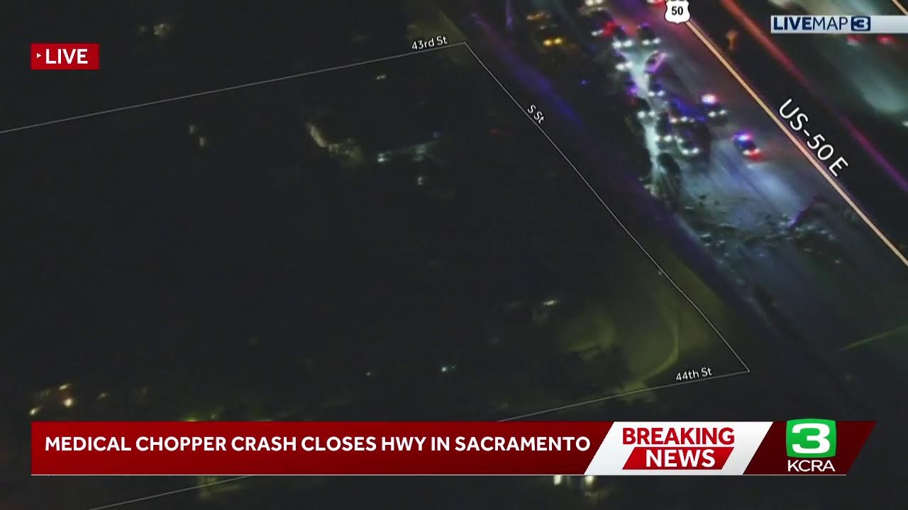LiveCopter 3 is over a helicopter crash on Highway 50