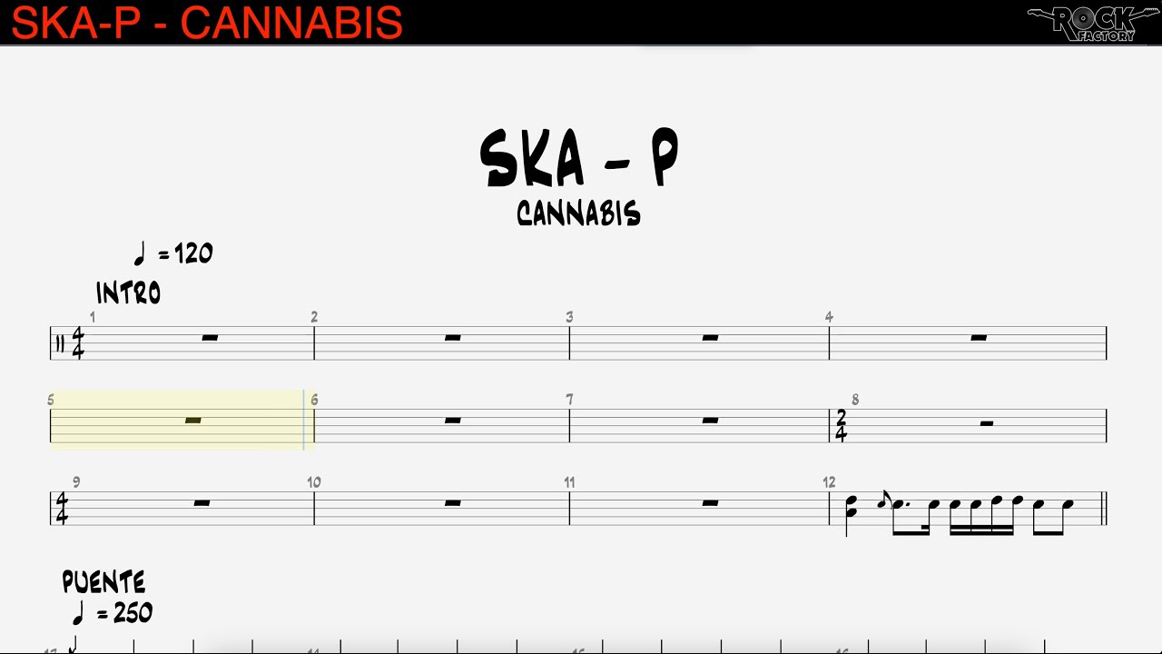 SKA-P - Cannabis [DRUM SCORE]