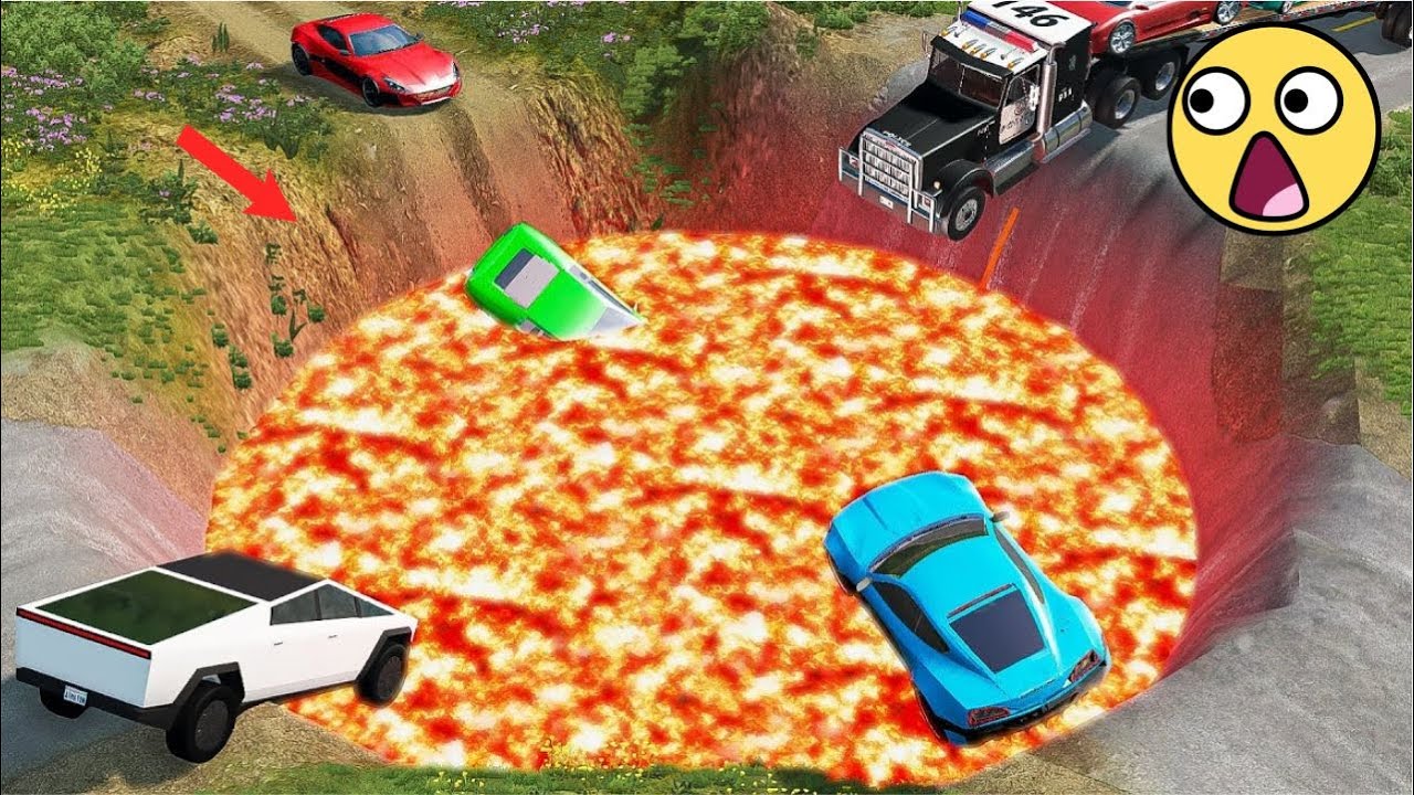 Cars vs Giant Pit &ndash; BeamNG Drive I beamng fun | spycakes |  | BEAMNG PK  #601