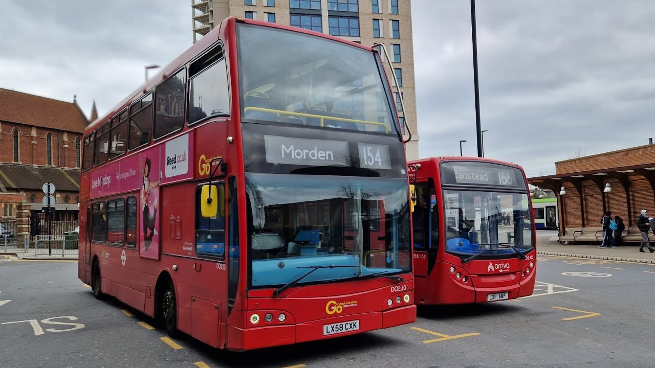 FULL JOURNEY | LONDON BUS 154 MORDEN - WEST CROYDON (LX58CXK)  DOE20
