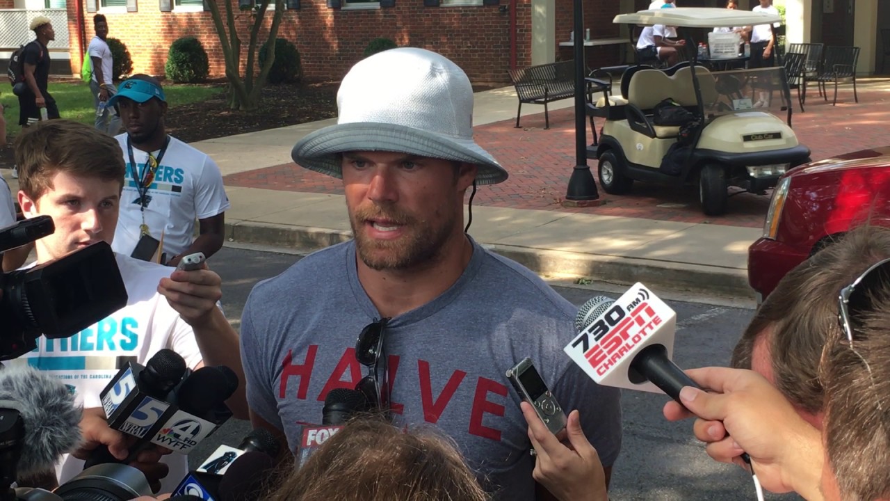 Panthers Greg Olsen talks about his decision to report to training camp on time