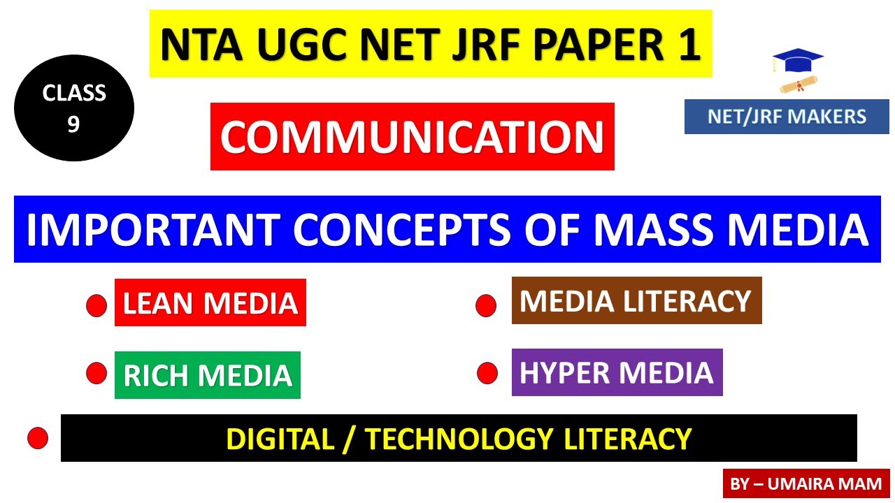 UGC NET Paper 1|All Concepts Of Mass Media |LEAN MEDIA | RICH MEDIA | HYPER MEDIA|MEDIA LITERACY