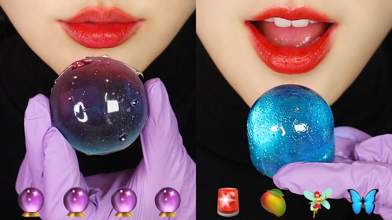 GLASS JELLY ASMR 🔮 UNDRIED KOHAKUTO ASMR FRUITS JELLY ASMR 🥭
