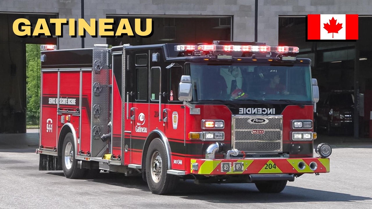 Gatineau | Fire Department Pumper 204 & Quint 404 Respond to Commercial Fire Alarm