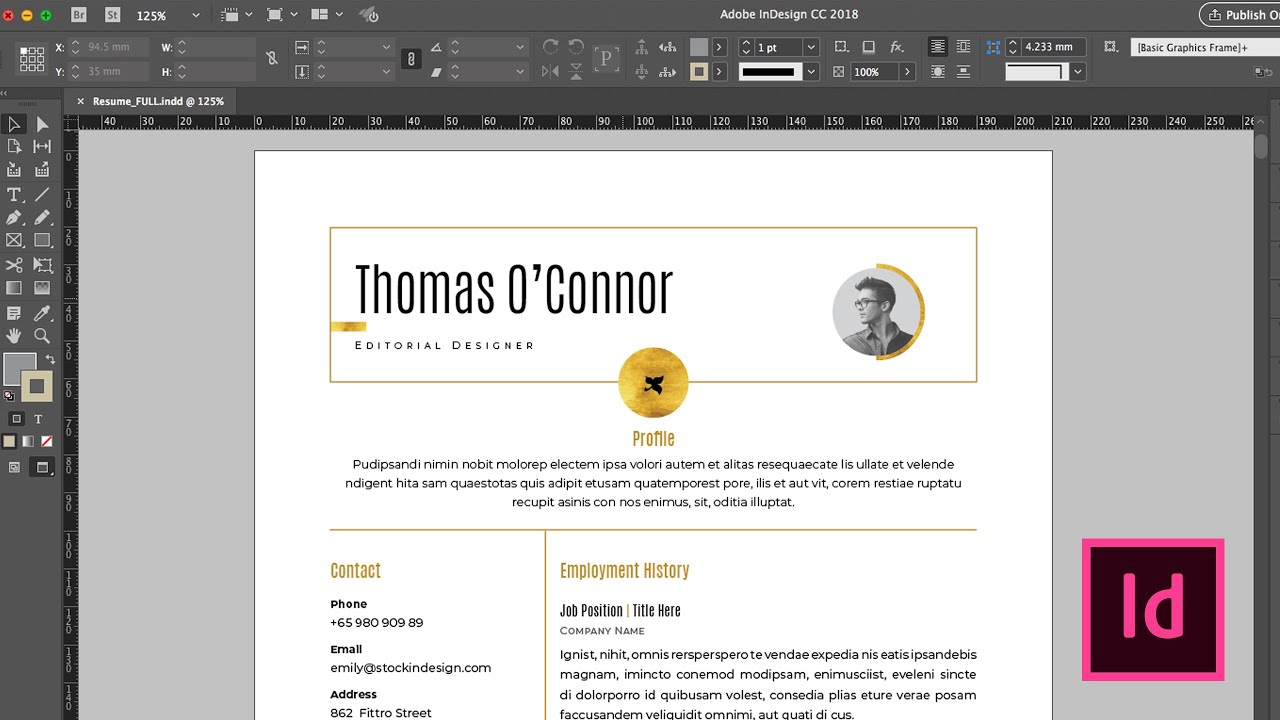 FREE Resume Template for Adobe InDesign