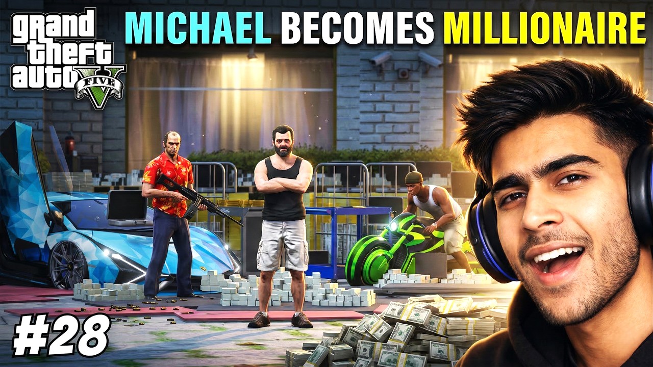 MICHAEL STOLE $200 MILLION GOLD FROM MAFIA | GTA V GAMEPLAY PART-28