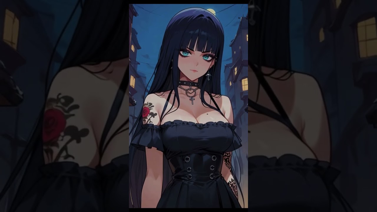 Goth waifu anime baddie # 