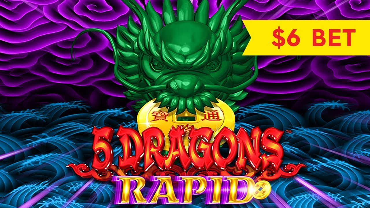 5 Dragons Rapid Slot - $6 Max Bet - RETRIGGER BONUS!