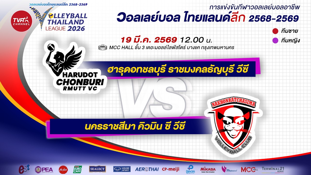 [Основные моменты] Финал 4: Харудот против Накхонратчасимы: Волейбольная лига Таиланда на канале ...