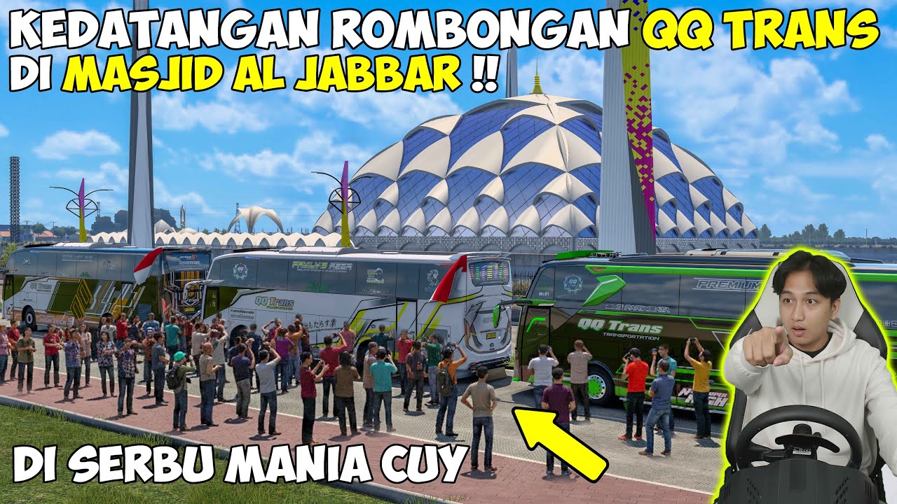 KEDATANGAN ROMBONGAN QQ TRANS DI MASJID AL JABBAR !! BASURI MENYALA LANGSUNG PENUH MANIA