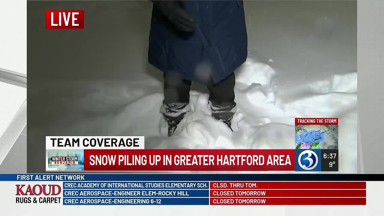 Winter Storm Benjamin bringing massive amounts of snow to the greater Hartford area