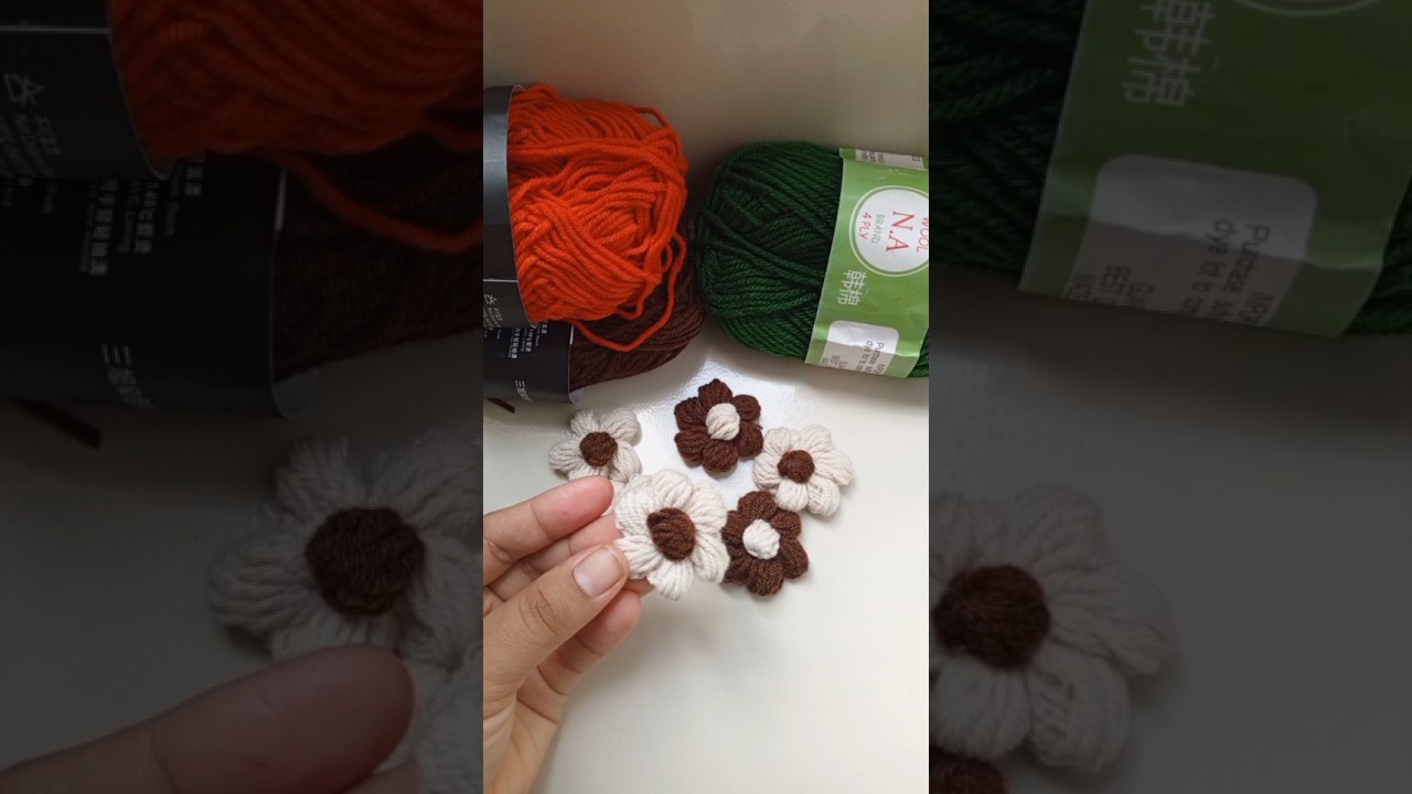 Crochet Puff Flower; 