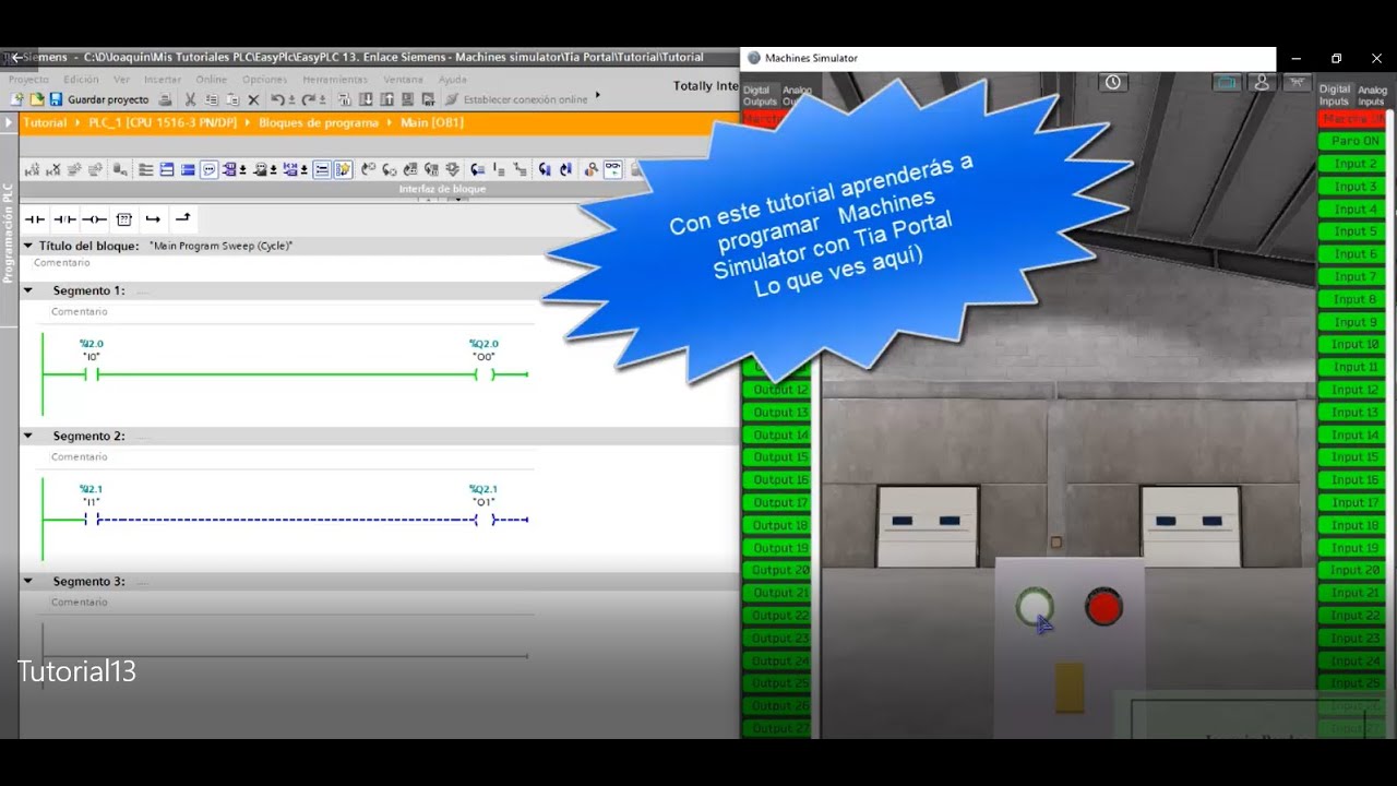 EasyPLC 13. Enlace Siemens - Machines simulator