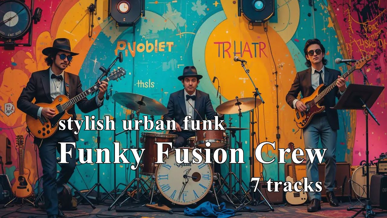 stylish urban funk band / Funky Fusion Crew / 7 tracks played in order twice