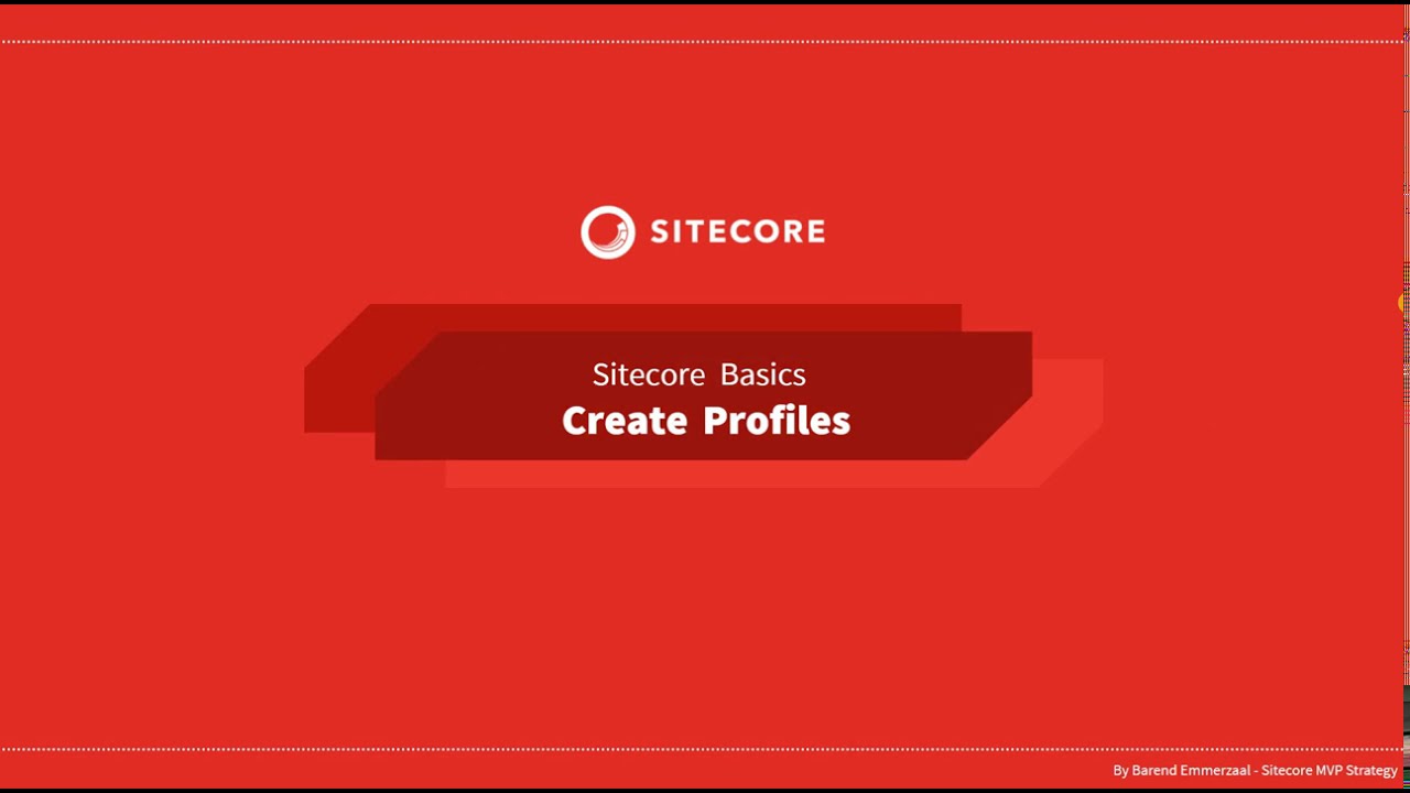 28 - Sitecore Basics Series - Create a new profile