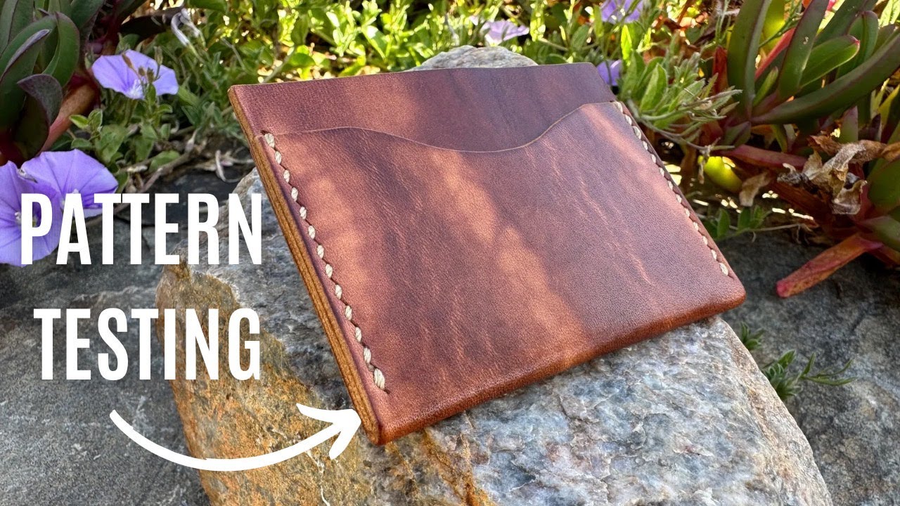 Making a HANDMADE Leather Card Wallet | HYPER ASMR | Leather Pattern Testing | LeathermanJack