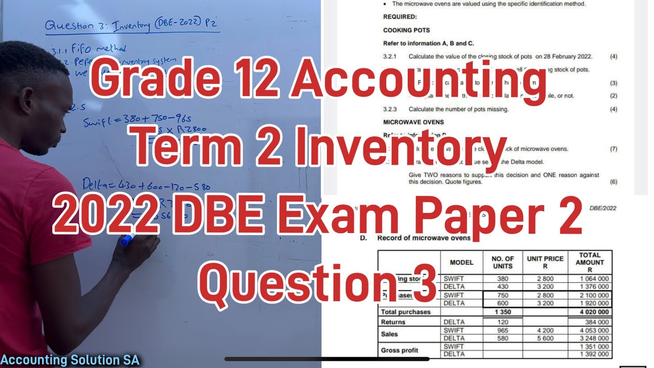 Бухгалтерский учёт, 12 класс, семестр 2 | Экзамен 2 «Оценка запасов» | Экзамен DBE (июнь 2022 г.)...