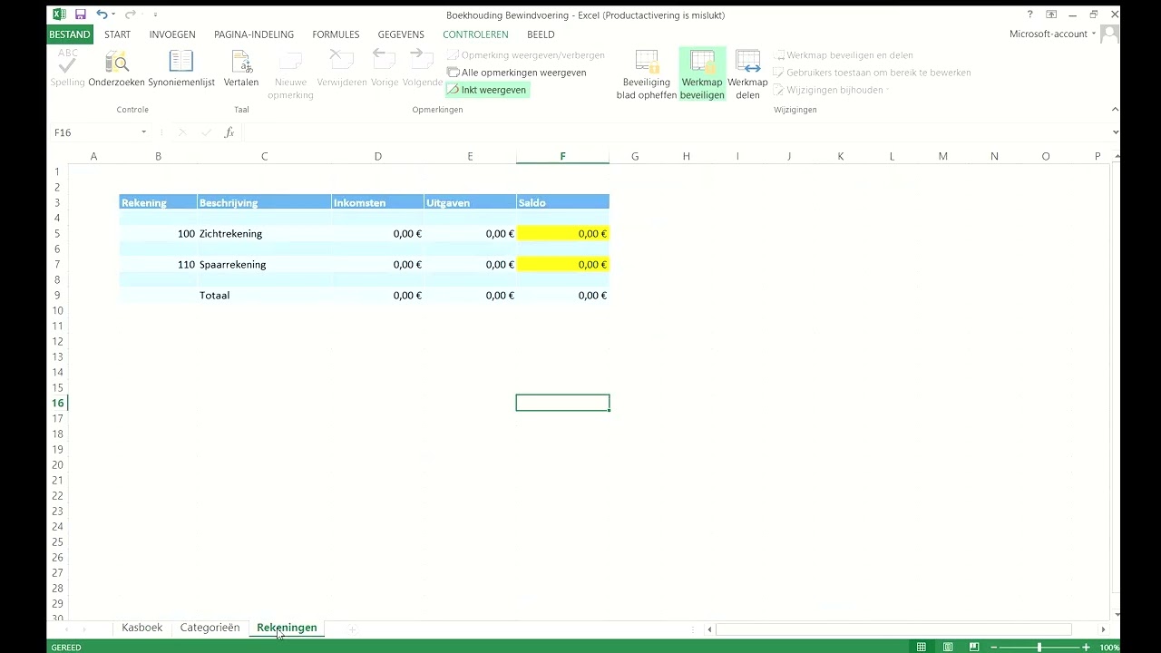Boekhouding Bewindvoering   Excel