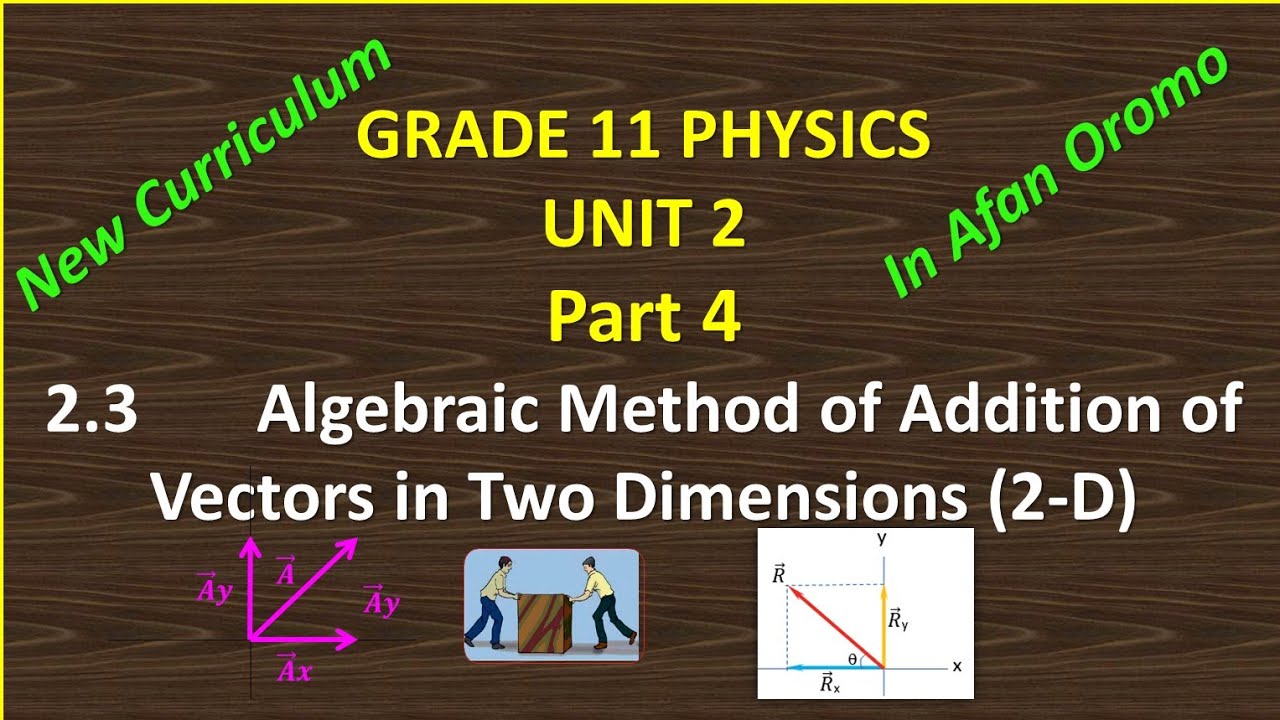 Grade 11 Physics Unit 2 part 4 Algebraic Method of Vector Addition _ New Curriculum in Afan Oromo