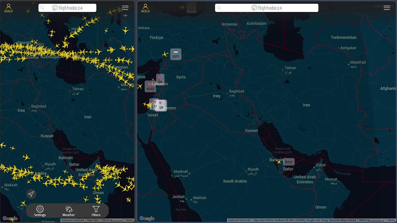 Iran Real-Time Flight Radar | رادار پروازهای لحظه&zwnj;ای ایران