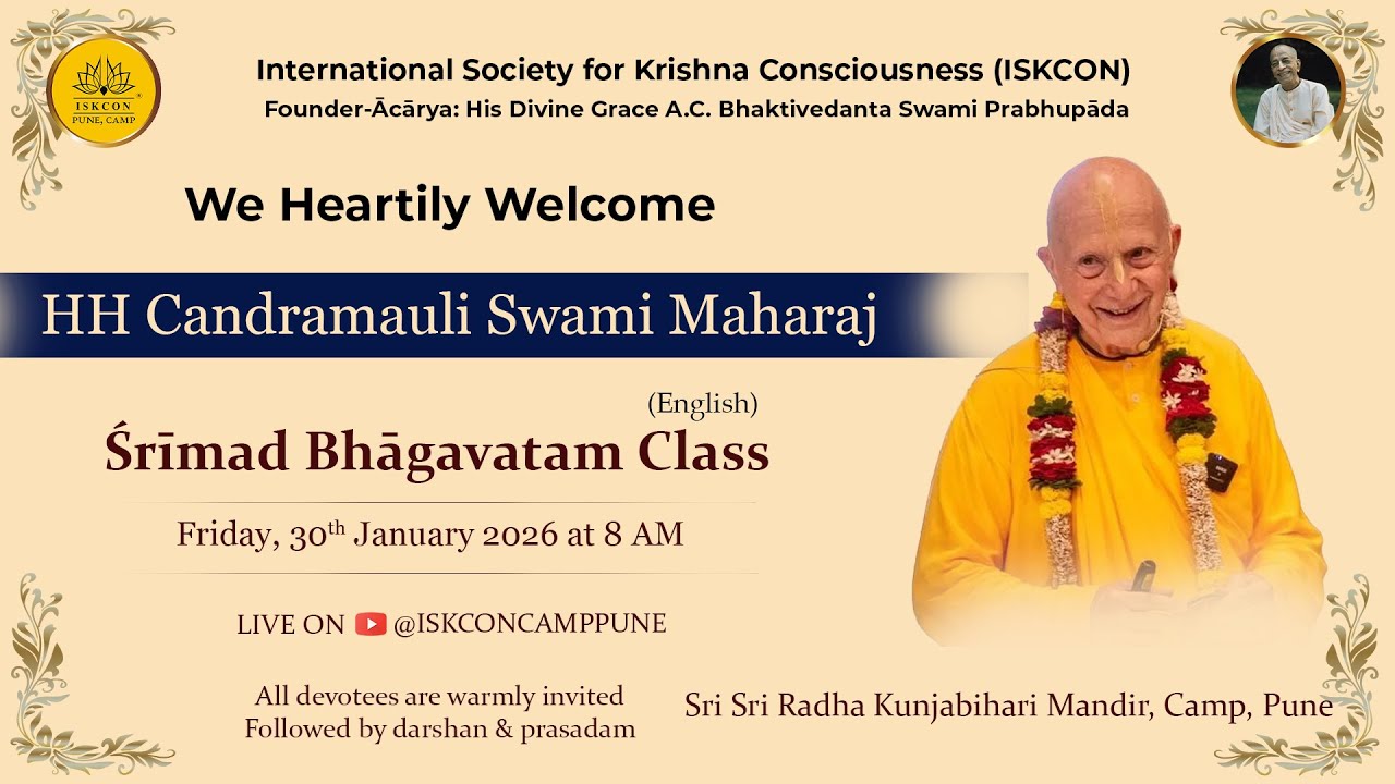 Srimad Bhagavatam |  HH Candramauli Swami Maharaj | 30 Jan 2025 | @ISKCONCAMPPUNE