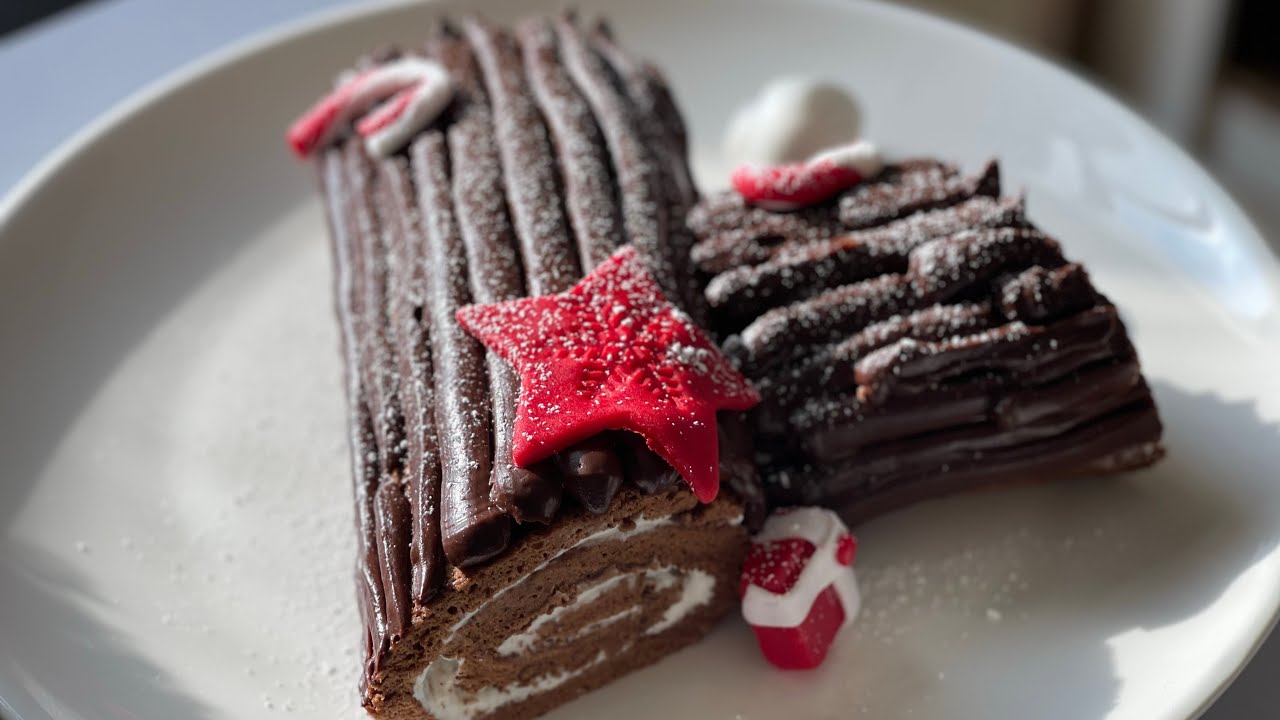 Buche De Noel Recipe ~ Yule Log Cake ~ وصفة بوش دو نويل ~ Best Christmas cake