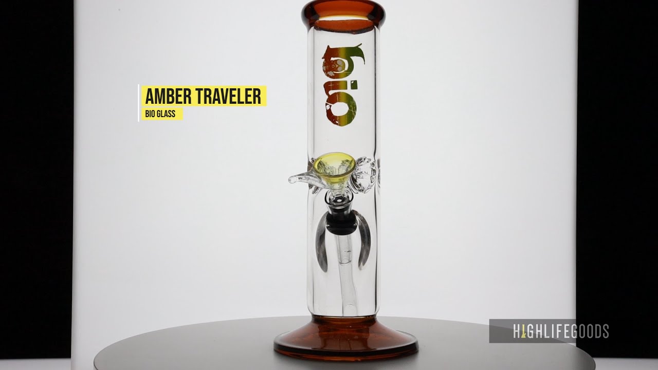 Amber Traveler Water Pipe from Bio Glass