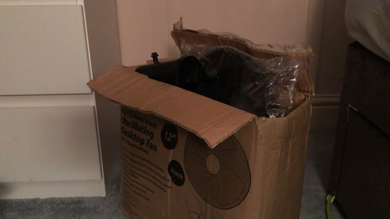 Unboxing a Schallen 12” desk fan in black model SB7016BLK 