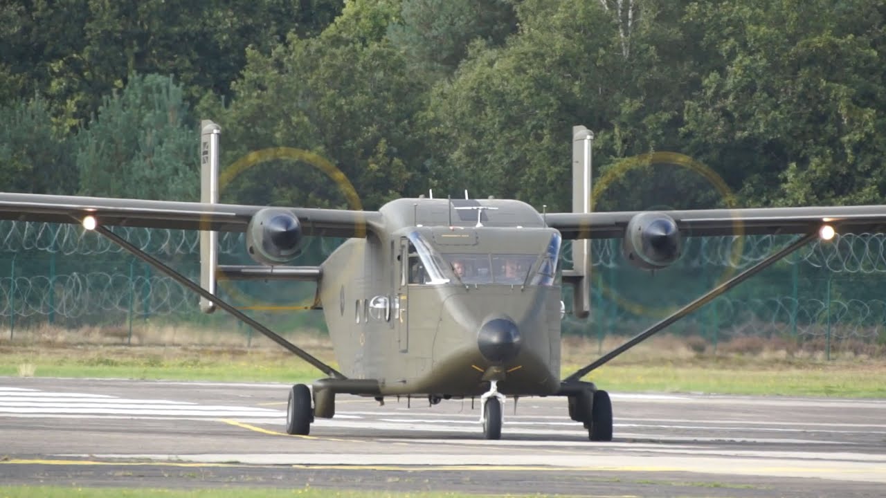 Short SC-7 Skyvan 3-100 G-BEOL Landing and Takeoff at Kleine Brogel Air Base Spottersday 2015