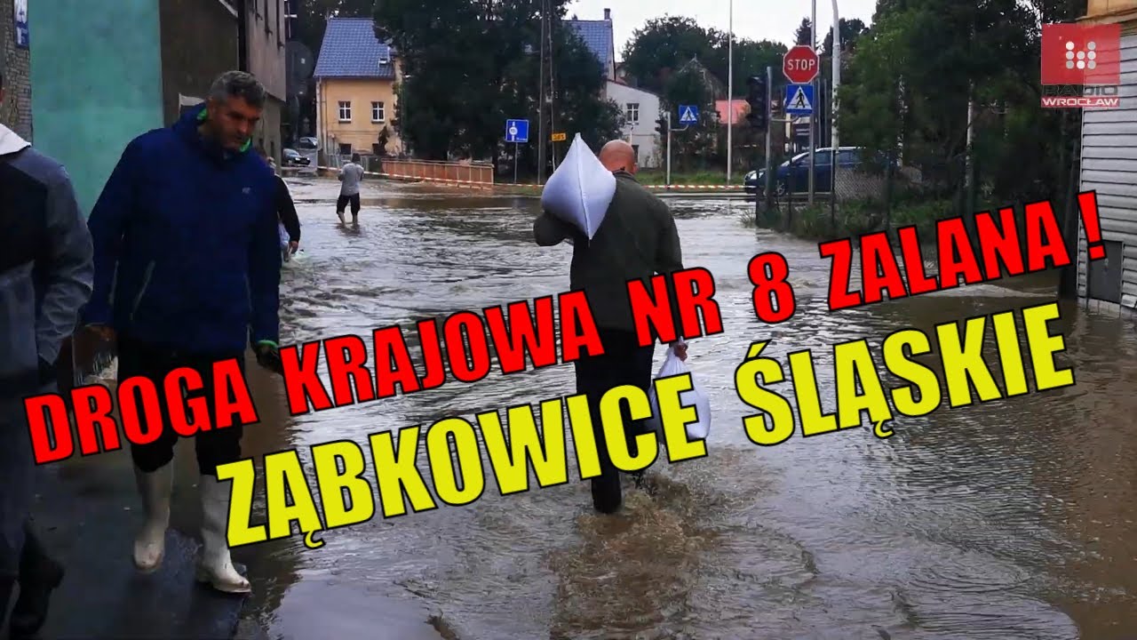 Powódź 2024. Ząbkowice Śląskie. Zalana droga nr 8.