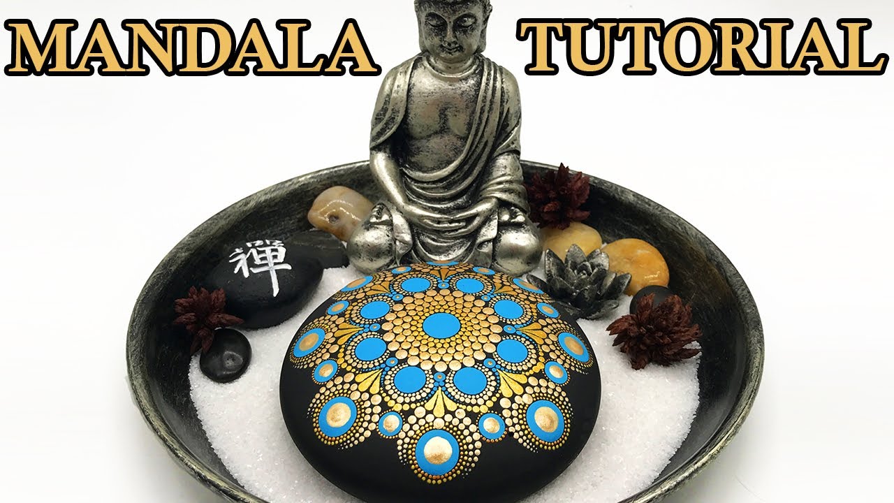 How to Paint Mandala Dot Painting Art Rock Beach Pebble Tutorial Painting Dotting Mandalas