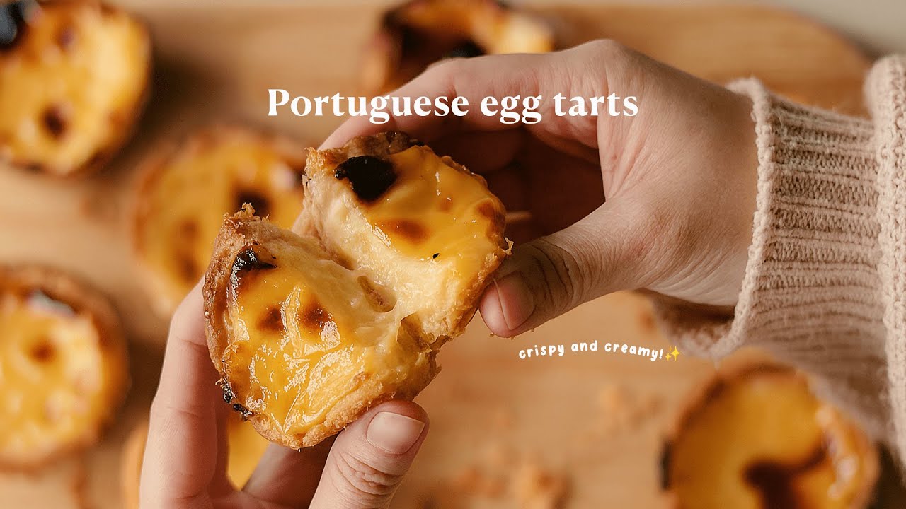 ASMR Portuguese Egg Tarts From Scratch | Crispy Puff Pastry & Creamy Custard Recipe