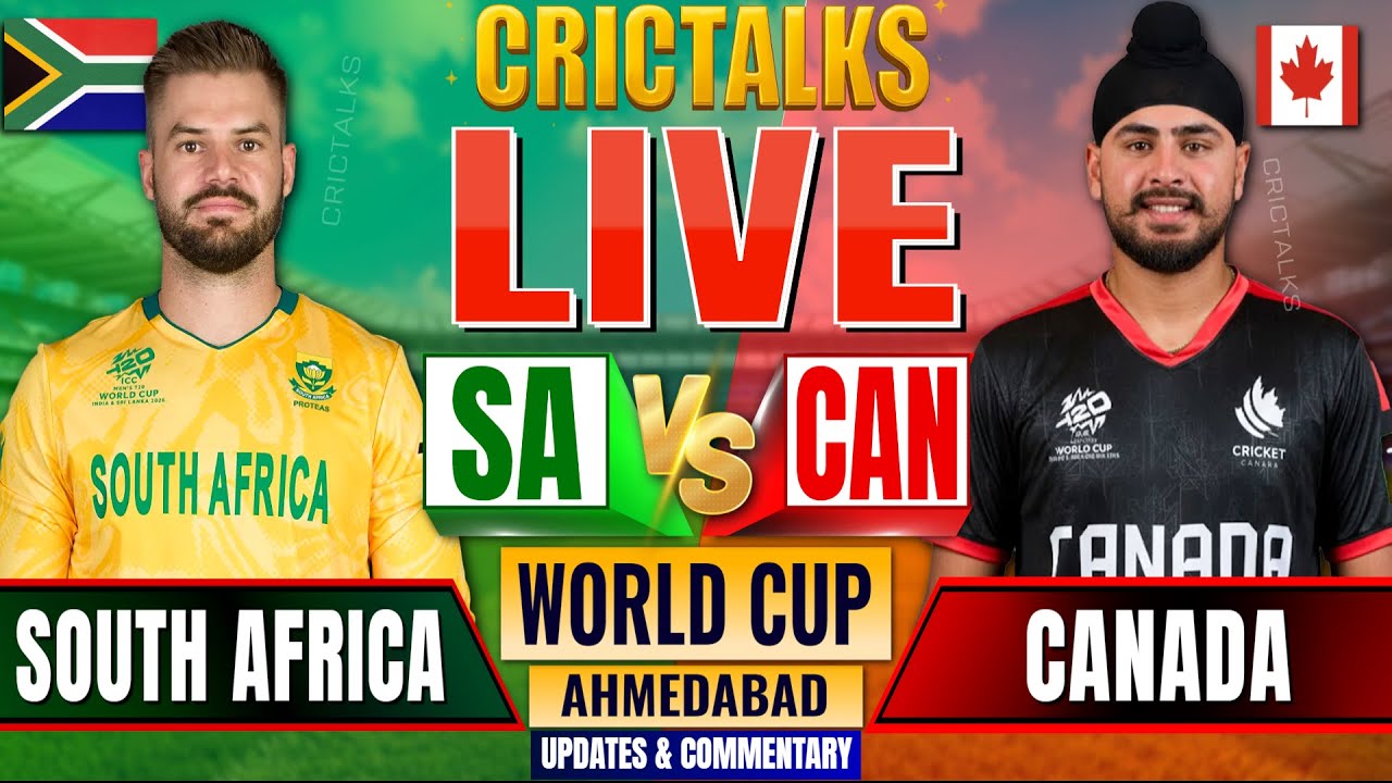 🔴 Live: World Cup, SA vs CAN, Last 15 Overs, Cricket Live Match Today Scores & Commentary