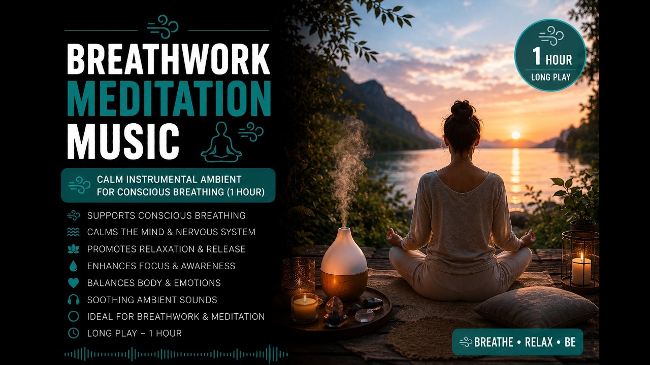 Breathwork Meditation Music 🌬️ | Calm Instrumental Ambient for Conscious Breathing (1 Hour)