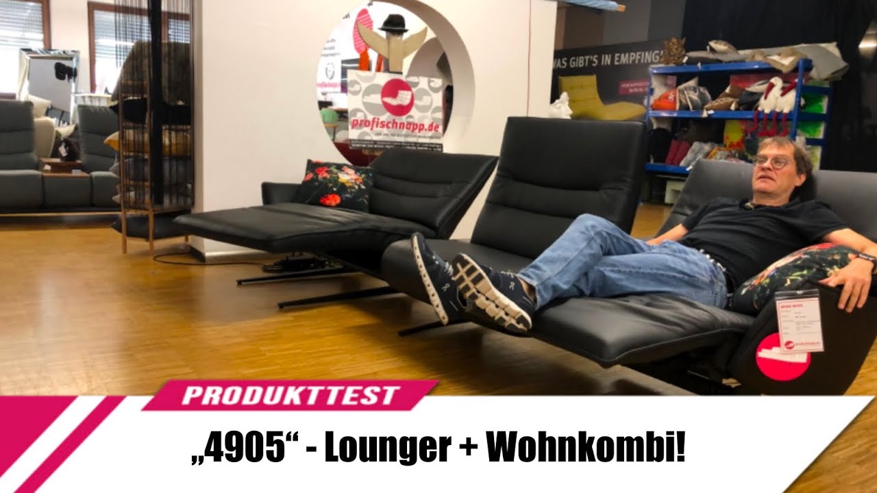 Himolla 4905  Lounger Wohnkombi mit Vollfunktionssitzen elektrisch und drehbar Leder soft night