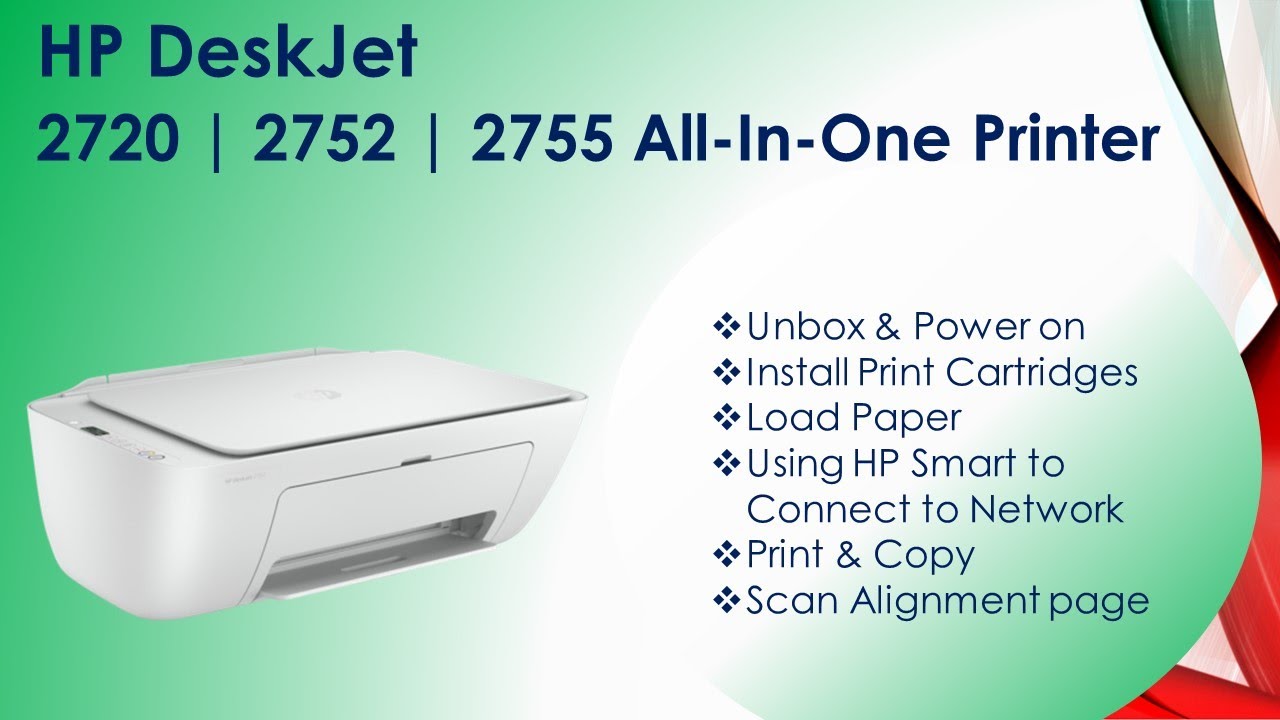 Принтер HP DeskJet 2720|2752|2755 AiO: распаковка, настройка, подключение к сети, загрузка бумаги...