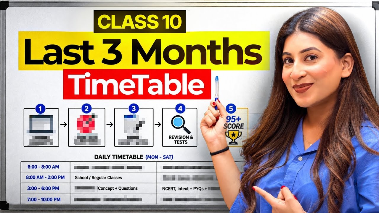 Last 3 Months Timetable to score 98%🔥| Class 10 Boards 2027! Do or Die🤯