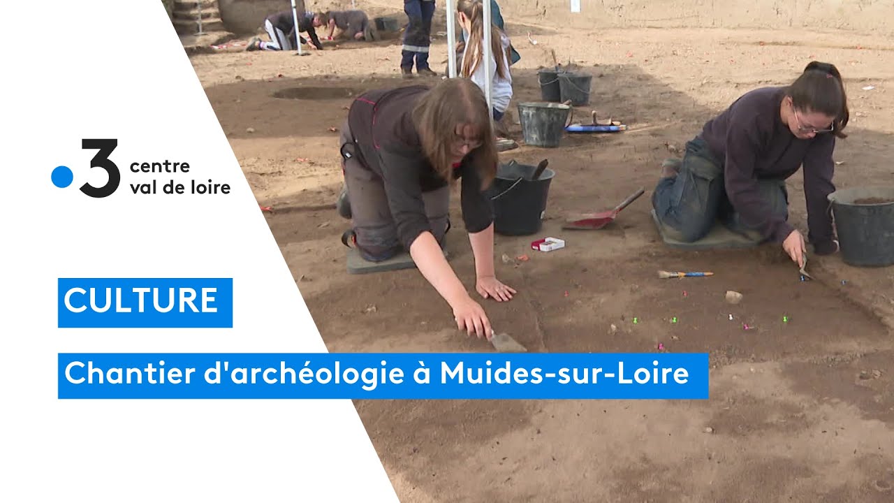Muides-sur-Loire : chantier de fouilles arch&eacute;ologiques