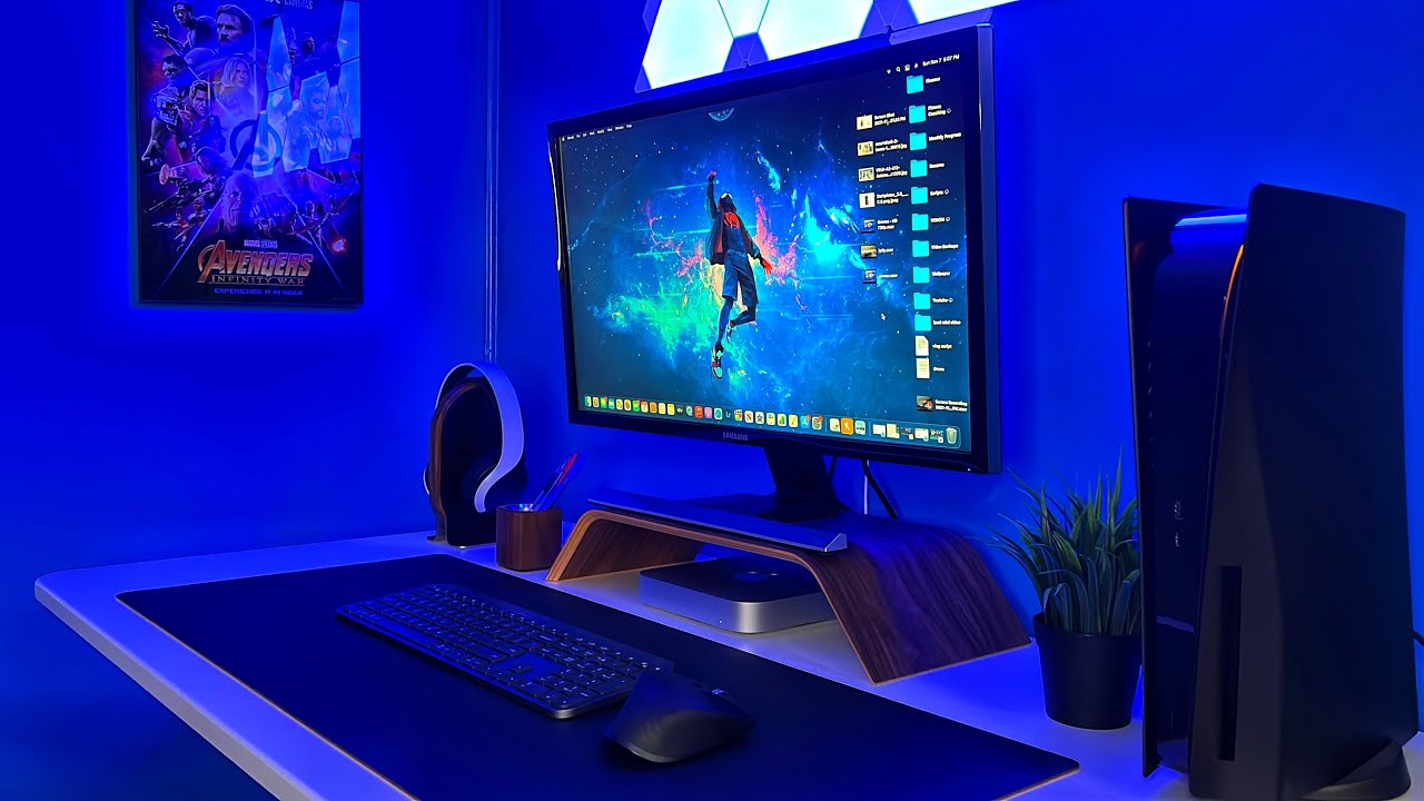 Desk Setup Tour - Grovemade, M1 Mac Mini and PS5