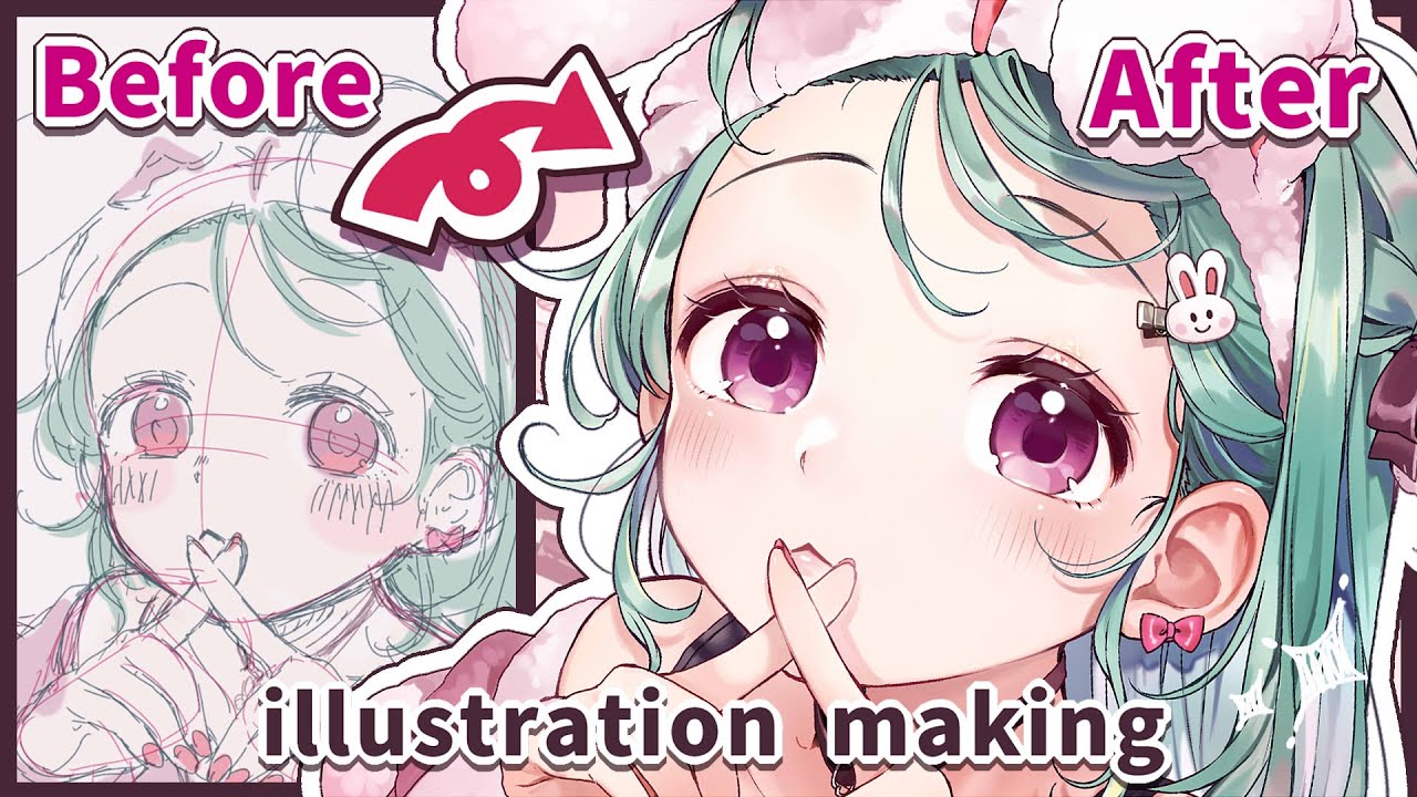 【解説つき】お絵描き工程まるっと全部見せ！【イラストメイキング】
