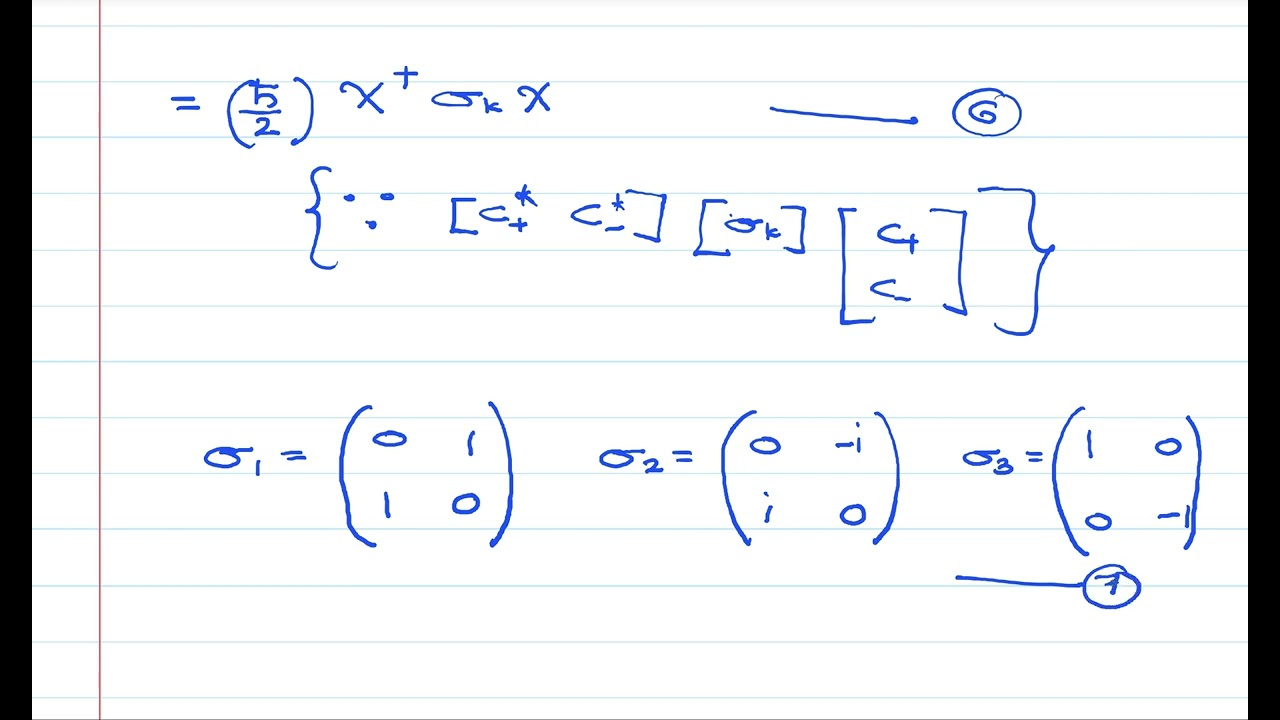 Pauli Two Component Formalism