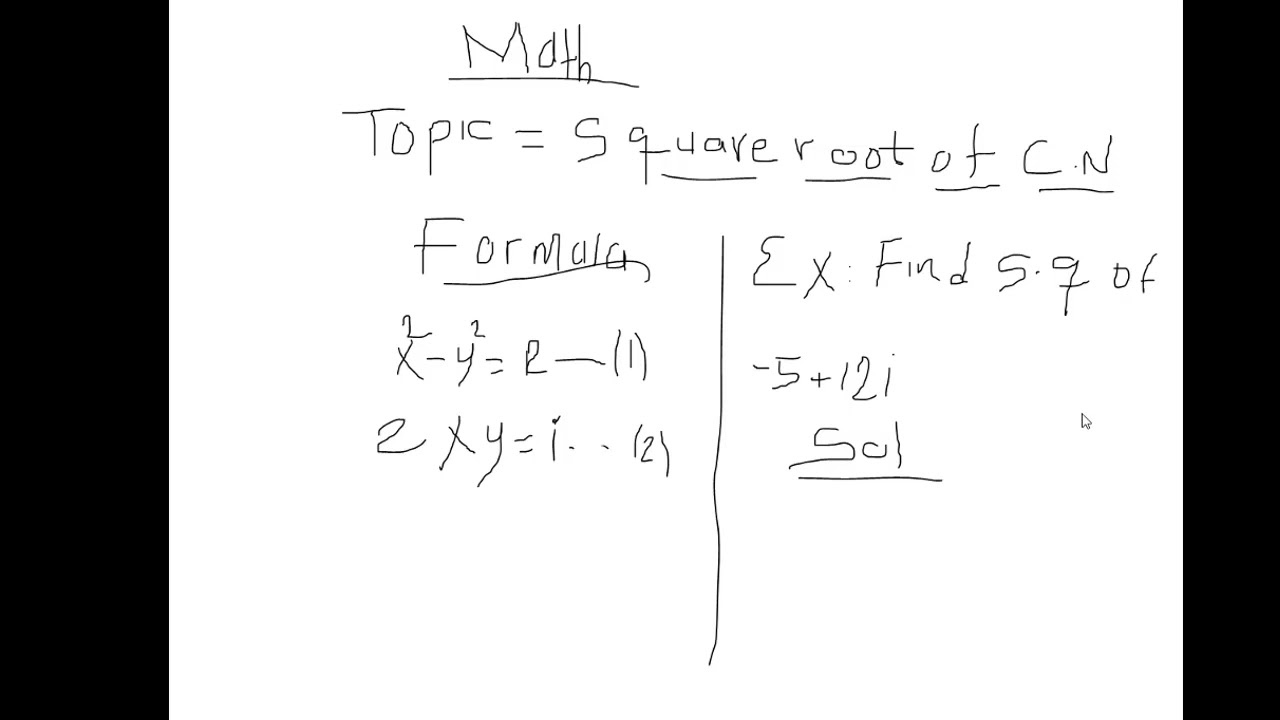 math f4 manhajka cusub lesson (6) square root of complex number