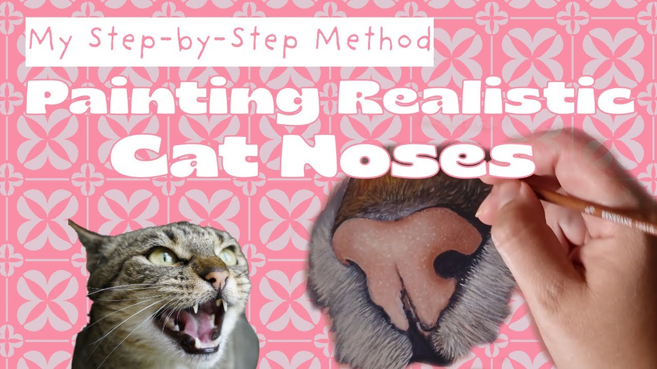 How to Paint a Realistic Cat Nose | Acrylic Tutorial + FREE PDF Guide