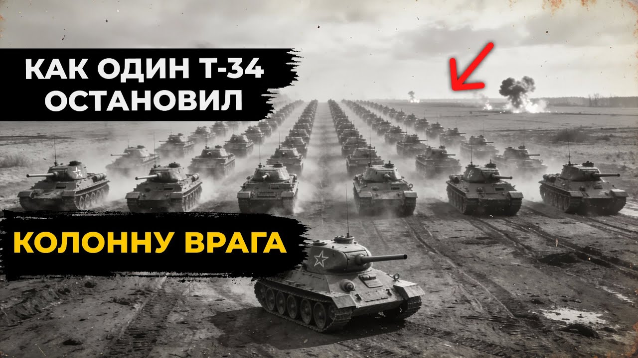 Как один Т‑34 остановил КОЛОННУ врага? Подвиг Лавриненко под Москвой!