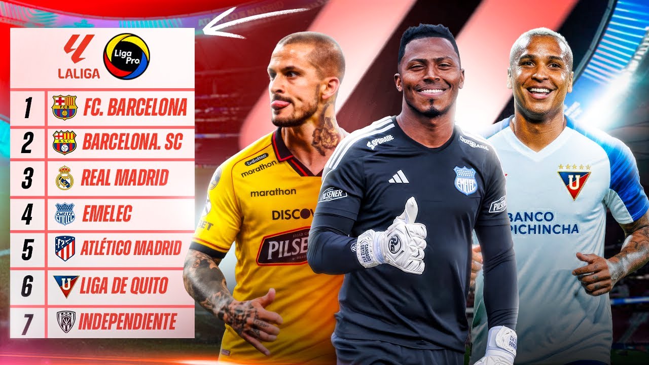 PUSE A LOS EQUIPOS ECUATORIANOS EN LA LIGA ESPAÑOLA
