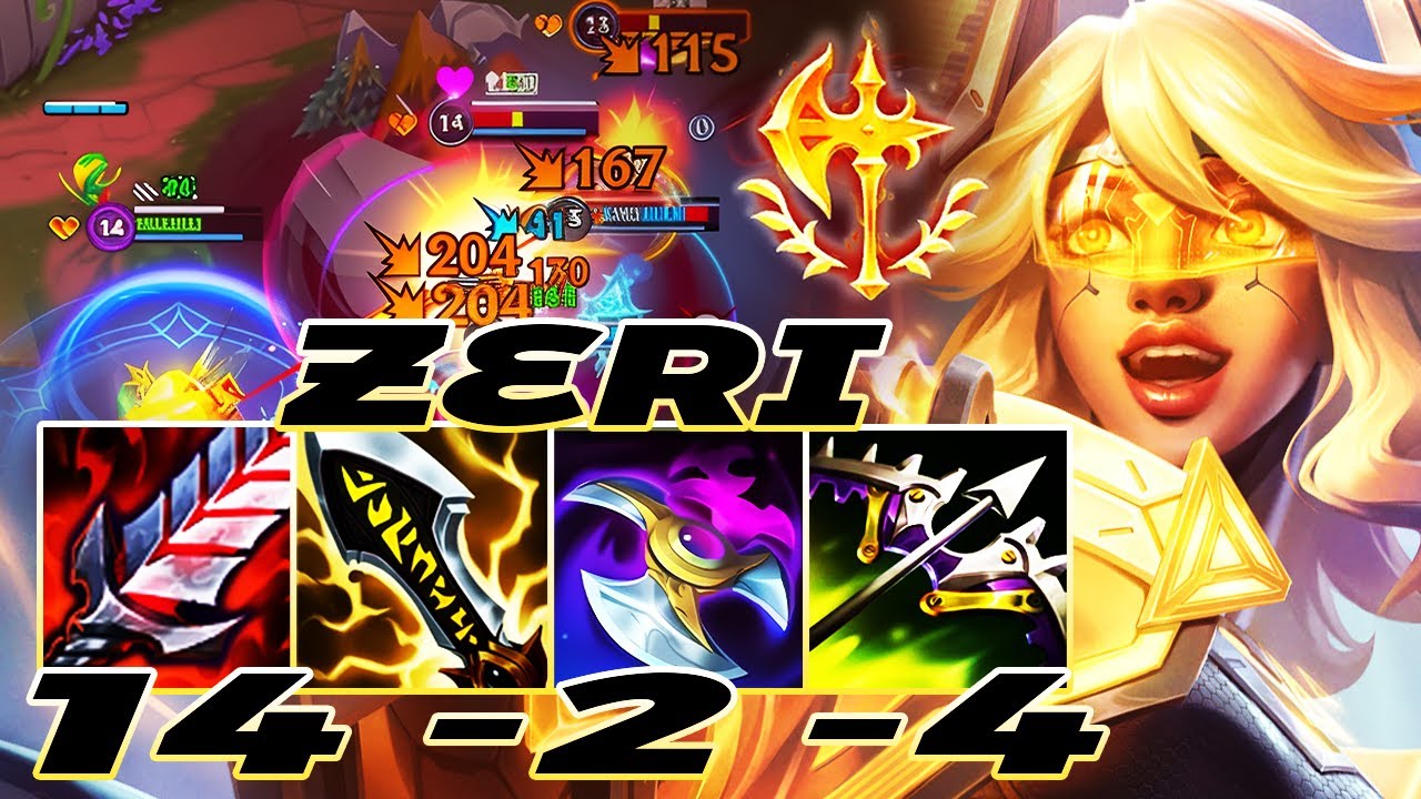 WILD RIFT ZERI ADC GAMEPLAY | 14 -2 -4 MVP | ZERI BUILD RUNES