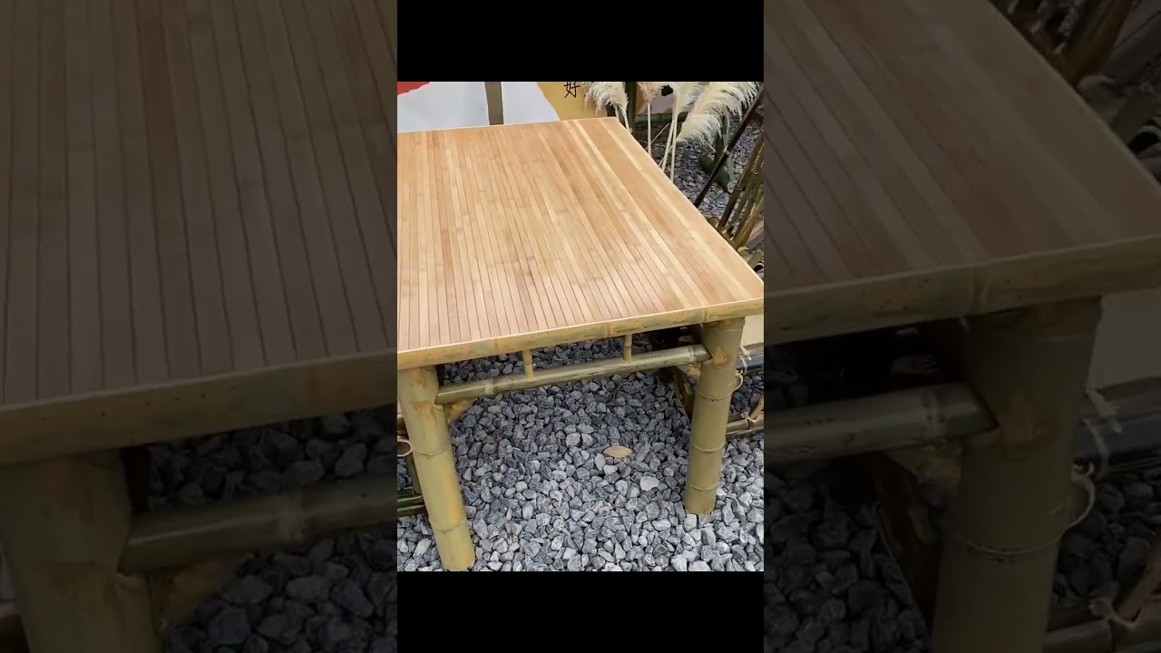 Bamboo hot pot table and chairs, benches, local goods, bamboo chairs #bamboo crafts #craftsman