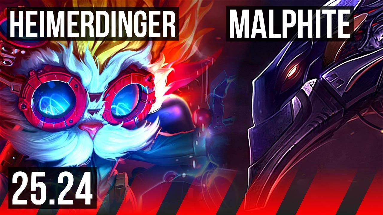 HEIMERDINGER vs MALPHITE (TOP) | Good KDA: 10/3/11 | KR Master | 25.24