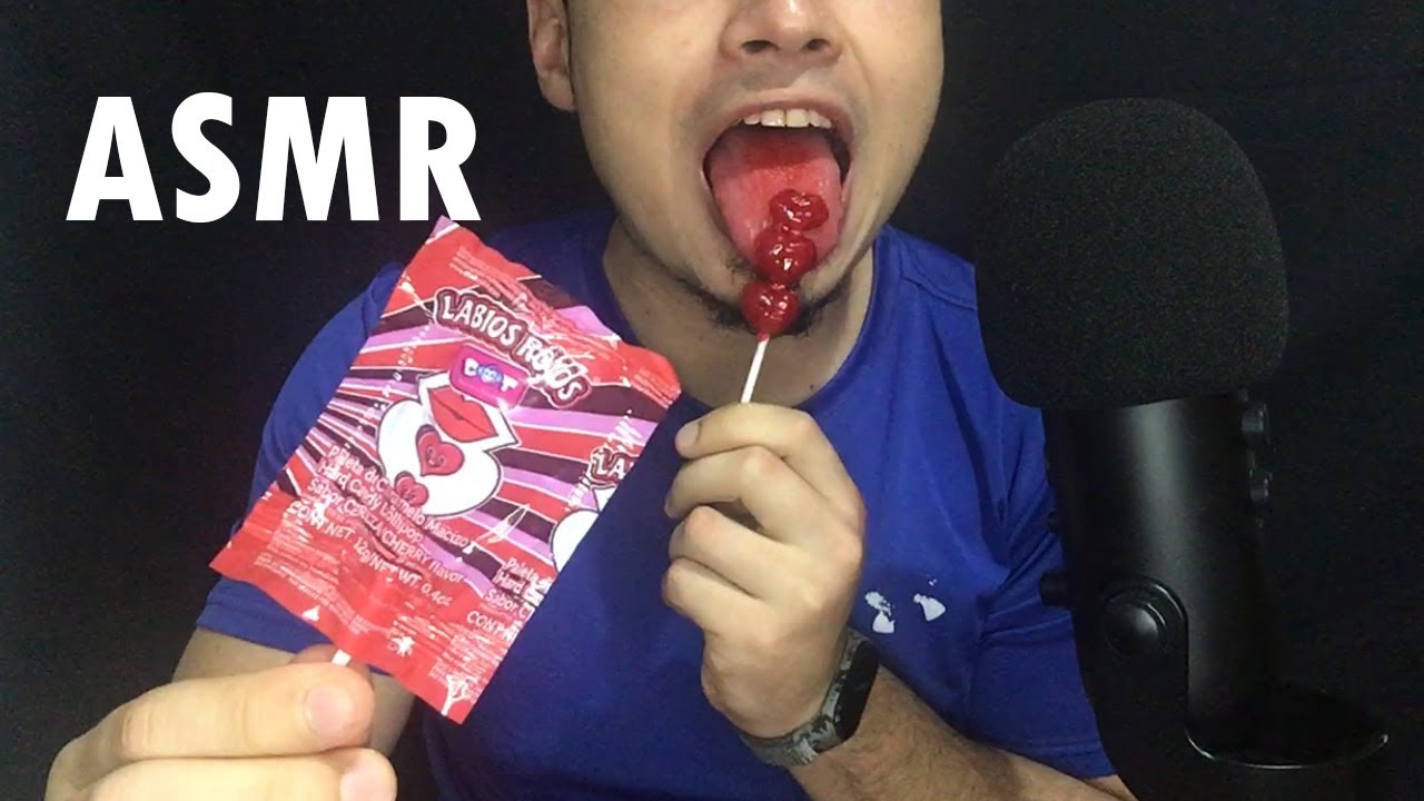 ASMR LABIOS ROJOS | PALETA DE BESOS (Sonidos Lamiendo) ASMR EN ESPA&Ntilde;OL  | DIEGO ASMR